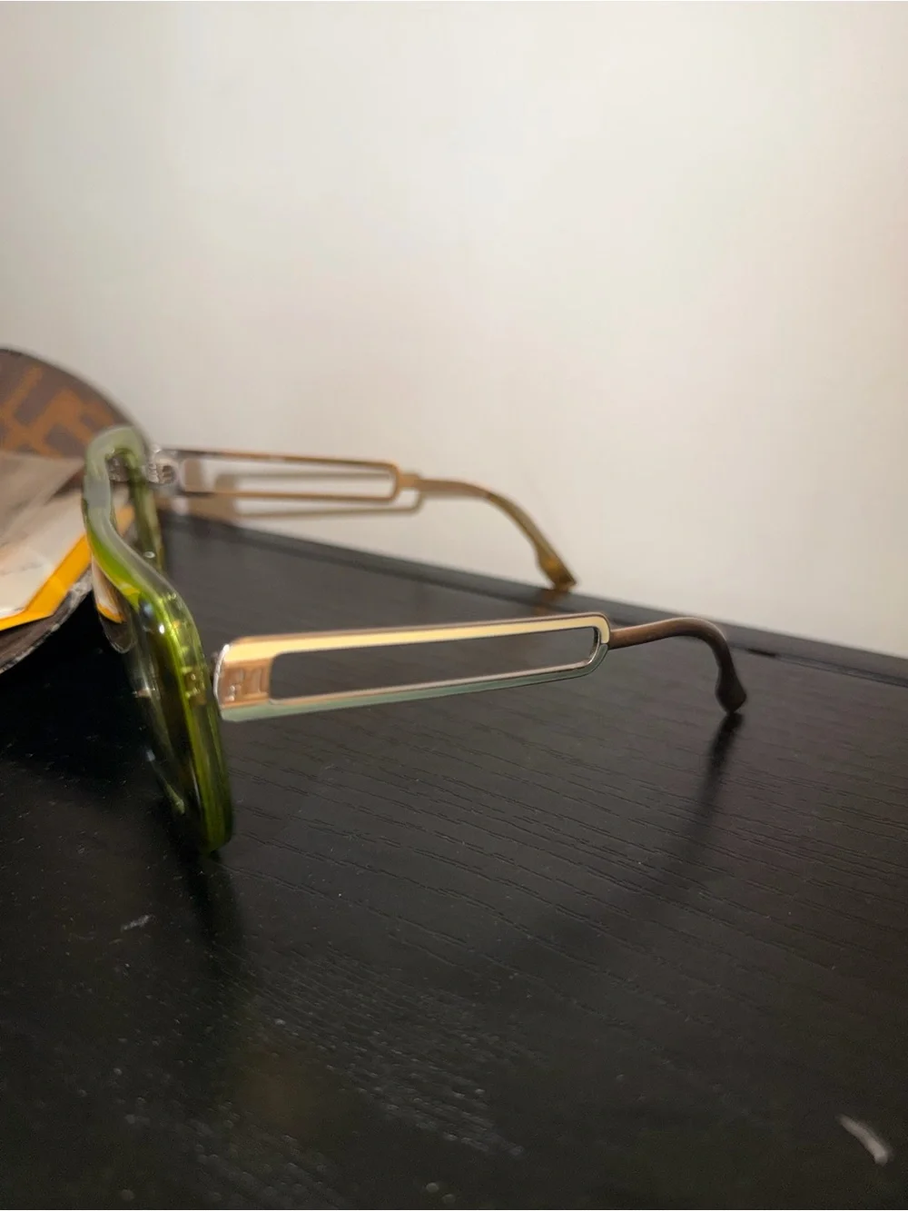 Fendi Olive Green Square Acetate Sunglasses